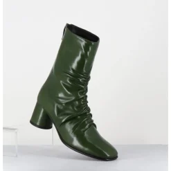 Hot GARRICE LAB Boots en agneau plongé talon graphique - RAVENE NAPPA LESPUGLIO VERT