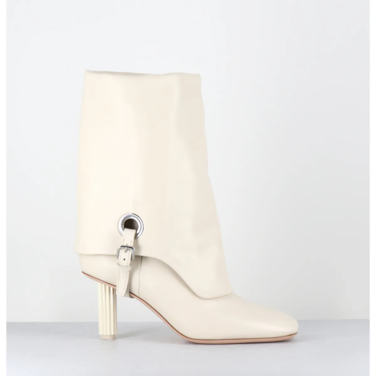 New AGL Boots en cuir blanc à rabat - DORICA SOFT GESSO BEIGE