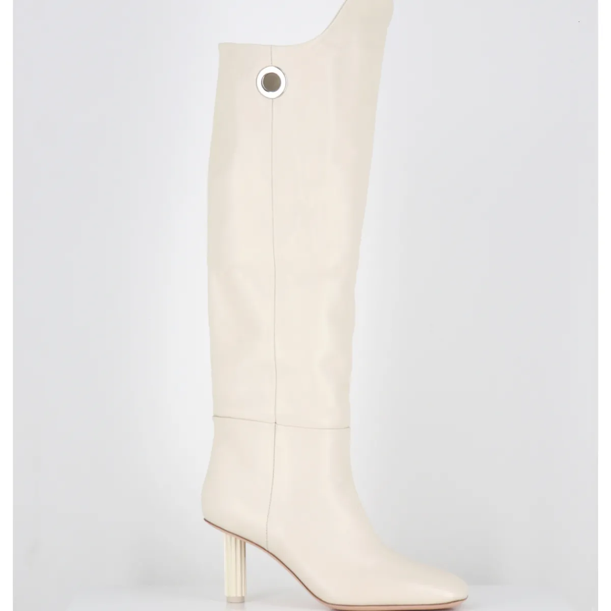 New AGL Boots en cuir blanc à rabat - DORICA SOFT GESSO BEIGE