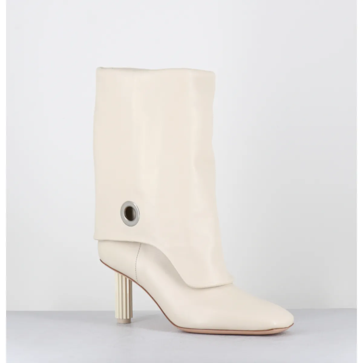 New AGL Boots en cuir blanc à rabat - DORICA SOFT GESSO BEIGE