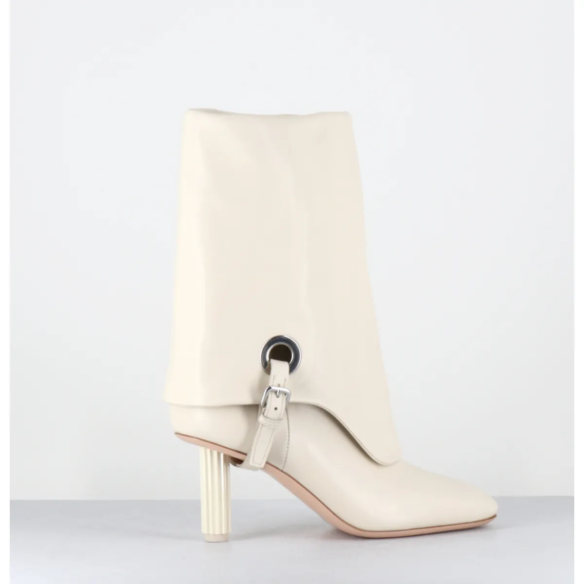 New AGL Boots en cuir blanc à rabat - DORICA SOFT GESSO BEIGE