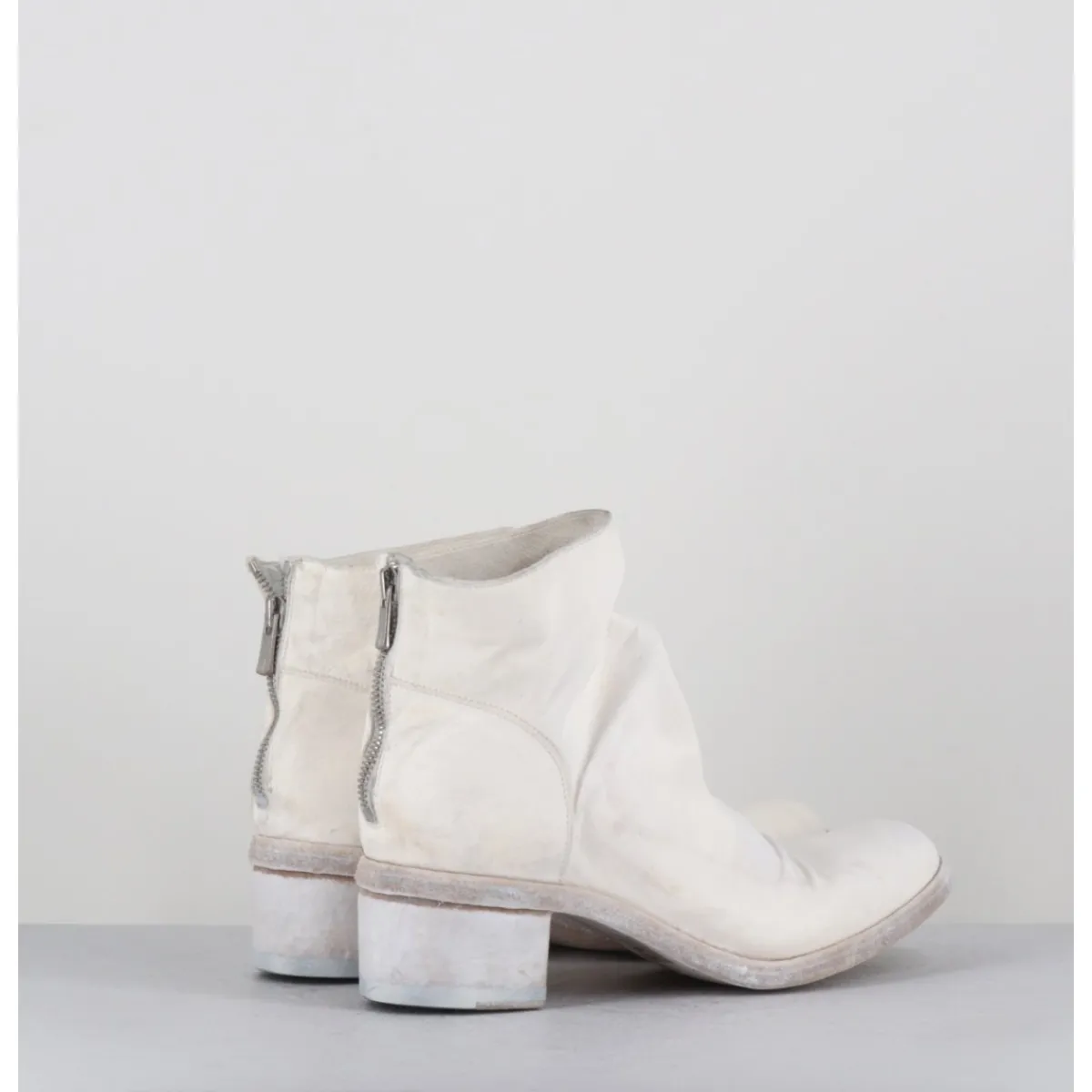 Outlet SHOTO Boots en cuir lavé ligne avant-garde - 51617 BIANCO WASHED BLANC