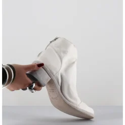 Outlet SHOTO Boots en cuir lavé ligne avant-garde - 51617 BIANCO WASHED BLANC