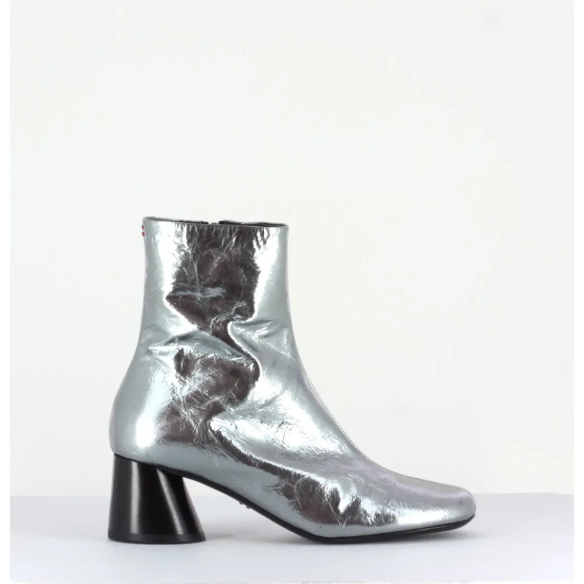 Sale HALMANERA Boots en cuir froissé métallisé - ODILE02 METAL ARGENT