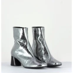 Sale HALMANERA Boots en cuir froissé métallisé - ODILE02 METAL ARGENT