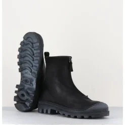 Best LOFINA Boots en cuir gras avec zip centrale - I6-967 BLACK NOIR