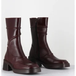 Online E8 BY MIISTA Boots en cuir avec surpiqûres 90s - MALENE NEW BROWN BOOTS MARRON