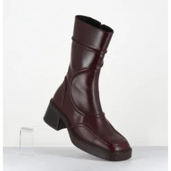 Online E8 BY MIISTA Boots en cuir avec surpiqûres 90s - MALENE NEW BROWN BOOTS MARRON