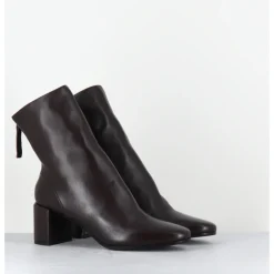 Discount HALMANERA Boots en cuir souple à talon - BETA26 BARON T MORO MARRON