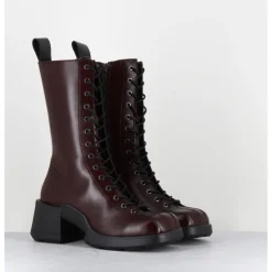 Best E8 BY MIISTA Boots en cuir surpiqûres et lacets noirs - INGE BROWN ANKLE BOOTS MARRON