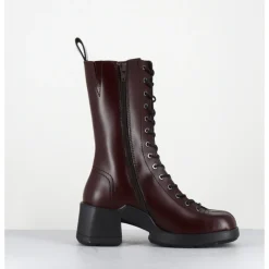 Best E8 BY MIISTA Boots en cuir surpiqûres et lacets noirs - INGE BROWN ANKLE BOOTS MARRON