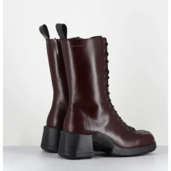 Best E8 BY MIISTA Boots en cuir surpiqûres et lacets noirs - INGE BROWN ANKLE BOOTS MARRON