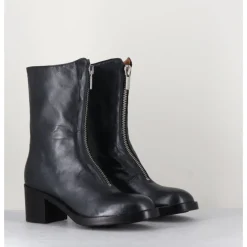 Hot LA BOTTEGA DI LISA Boots en cuir métallisé à zip - 888 NAPPA FUCILE ANTHRACITE