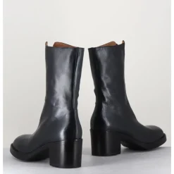 Hot LA BOTTEGA DI LISA Boots en cuir métallisé à zip - 888 NAPPA FUCILE ANTHRACITE