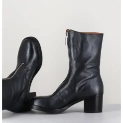 Hot LA BOTTEGA DI LISA Boots en cuir métallisé à zip - 888 NAPPA FUCILE ANTHRACITE