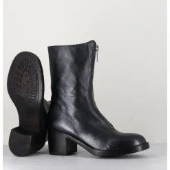 Hot LA BOTTEGA DI LISA Boots en cuir métallisé à zip - 888 NAPPA FUCILE ANTHRACITE