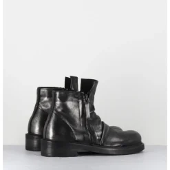 Clearance GARRICE LAB Boots en cuir métallisé & noir - TORIA MOUVE PIOMBO ANTHRACITE