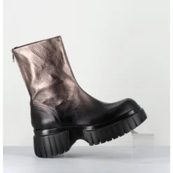 New GARRICE LAB Boots en cuir métallisé semelle épaisse - MELIA1 PEGASUS BRONZO BRONZE