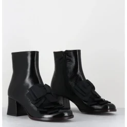 New CHIE MIHARA Boots en cuir à noeuds - TELAZO DUNPACK NEGRO NOIR