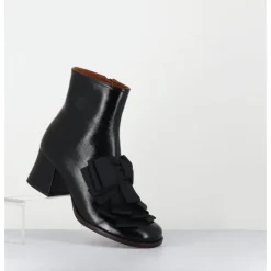 New CHIE MIHARA Boots en cuir à noeuds - TELAZO DUNPACK NEGRO NOIR