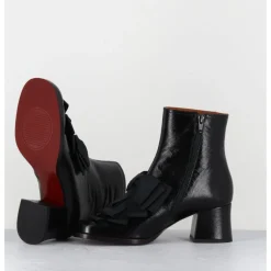 New CHIE MIHARA Boots en cuir à noeuds - TELAZO DUNPACK NEGRO NOIR