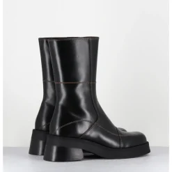 Clearance E8 BY MIISTA Boots en cuir & surpiqûres marron - HEYA BLACK BROWN BOOTS NOIR