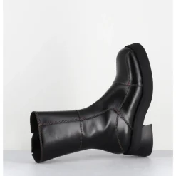 Clearance E8 BY MIISTA Boots en cuir & surpiqûres marron - HEYA BLACK BROWN BOOTS NOIR