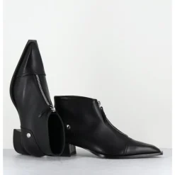 GARRICE LAB Boots en cuir bout pointu & zip central - INE25 NAPPA NERO NOIR