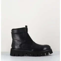 New GARRICE LAB Boots en cuir crantées - SMILE07 NERO NOIR