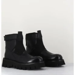 New GARRICE LAB Boots en cuir crantées - SMILE07 NERO NOIR