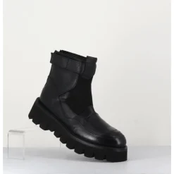 New GARRICE LAB Boots en cuir crantées - SMILE07 NERO NOIR