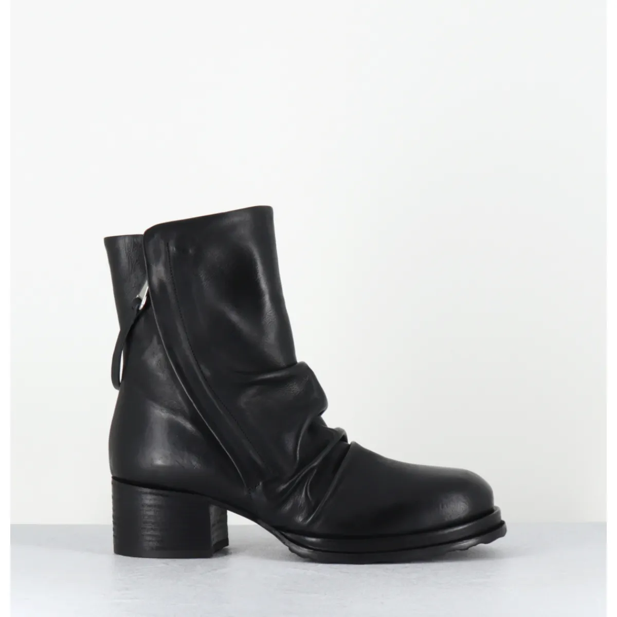 MALLONI Boots en cuir double zip petit talon - BURTON ANKLE BOOT NOIR