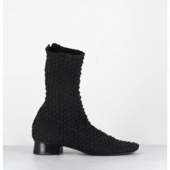 Sale GARRICE LAB Boots en cuir élastiqué petit talon rétro - OPERA ELASTICO NERO NOIR