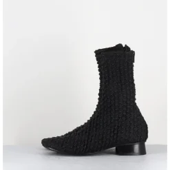 Sale GARRICE LAB Boots en cuir élastiqué petit talon rétro - OPERA ELASTICO NERO NOIR