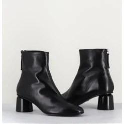 Online HALMANERA Boots en cuir petit talon 60s - ANYA13 BARON NERO NOIR