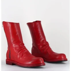 Outlet OFFICINE CREATIVE Boots en cuir lavées à zip - BULLA DD 306 VERMIGLIO ROUGE