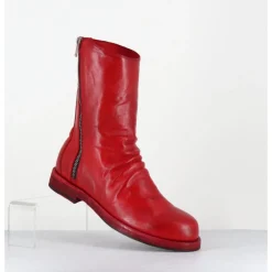 Outlet OFFICINE CREATIVE Boots en cuir lavées à zip - BULLA DD 306 VERMIGLIO ROUGE