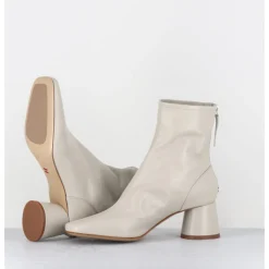 Discount HALMANERA Boots en cuir souple cassé - CALA26 KID ROCCIA BLANC