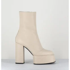 Outlet 3JUIN Boots en cuir souple blanc - IARA MOK MILK