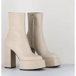 Outlet 3JUIN Boots en cuir souple blanc - IARA MOK MILK