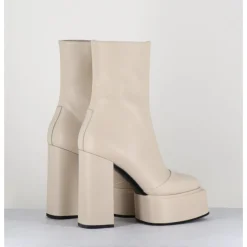 Outlet 3JUIN Boots en cuir souple blanc - IARA MOK MILK