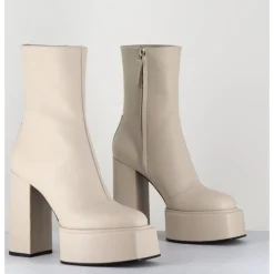 Outlet 3JUIN Boots en cuir souple blanc - IARA MOK MILK