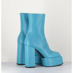 Best 3JUIN Boots en cuir souple turquoise - IARA MOK ASH BLEU