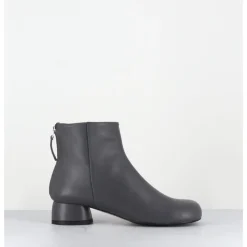 Clearance AUDLEY Boots en cuir souple petit talon - NORA NAPPA ASFALTO GRIS