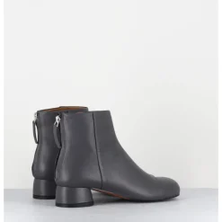 Clearance AUDLEY Boots en cuir souple petit talon - NORA NAPPA ASFALTO GRIS