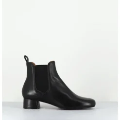 New AUDLEY Boots en cuir souple petit talon & élastiques - CESARIA BLACK NAPPA NOIR