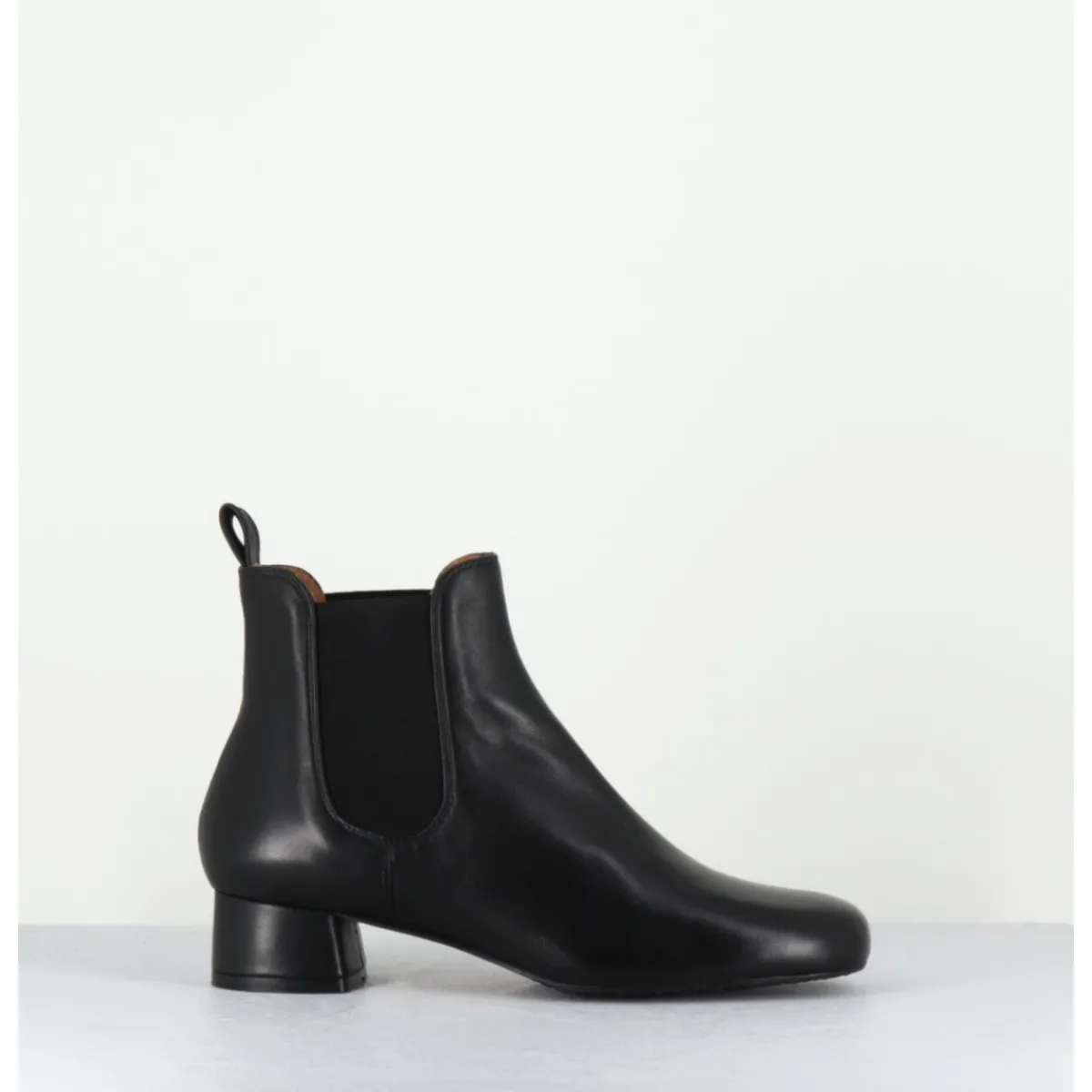New AUDLEY Boots en cuir souple petit talon & élastiques - CESARIA BLACK NAPPA NOIR