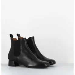 New AUDLEY Boots en cuir souple petit talon & élastiques - CESARIA BLACK NAPPA NOIR