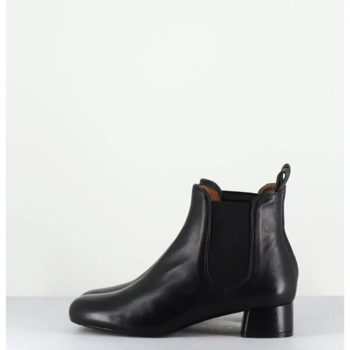 New AUDLEY Boots en cuir souple petit talon & élastiques - CESARIA BLACK NAPPA NOIR