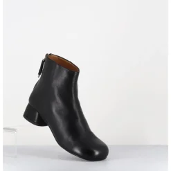 AUDLEY Boots en cuir souple petit talon - NORA NAPPA BLACK NOIR